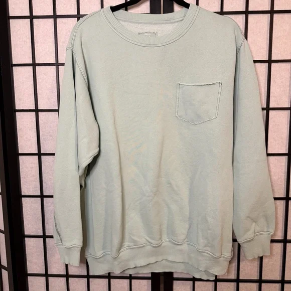 Aerie Light Blue Oversized Heart Sweatshirt Size Small - Picture 2 of 3